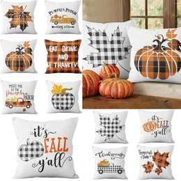 Pillow Case Thanksgiving Day Cases Hello Autumn Cotton Linen Sofa Car Pumpkin Cushion Cover Home Decor 2022 Arrival