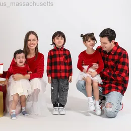 Família combina com roupas de Natal meninas menino mãe pai roupas de Natal Mãe vestido pai filho camisa ano novo família combinando roupas l220916