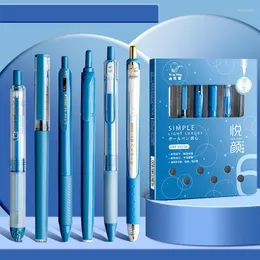 6PCS Proste lekkie luksusowe długopisy 0,5 mm ballpoint czarny kolor żelowy