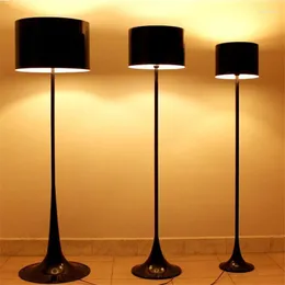 Floor Lamps 2022 Modern White Black Lamp With For Living Room Bedroom Bedside E27 El Cloth Standing Light