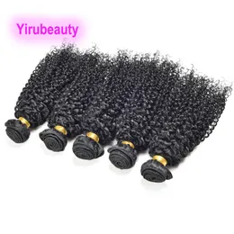 말레이시아 브라질 100% 인간 머리 wefts 5 조각/자연 컬러 키키 곱슬 곱슬 묶음 10-30inch