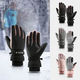 1Pair Winter Ski Gloves Pekskärm Varma förtjockar vattentäta snowboardkvinnor Män Ridding handskar utomhustillbehör CPA4361 F0916