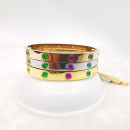 Designer mode rostfritt st￥l k￤rlek manschett smycken armband silver rosguld armband damer m￤n skruvmejsel klassiska f￤rg diamanttillbeh￶r