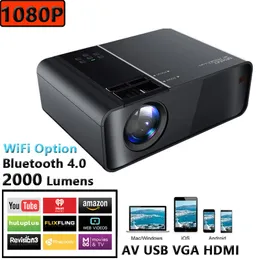 Home Home 1080p Bluetooth 4.0 Projectors 100 '' LCD Screen 2000lm LED Outdoor Movie Projector متوافق مع WiFi Smartphone HDMI USB AV Fire Stick PS5