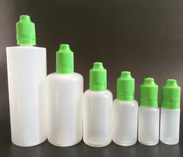 Boş plastik damlalık şişeleri 10ml 15ml 30ml 50ml 100ml 120ml Çocuk geçirmez kurcalama kapağı