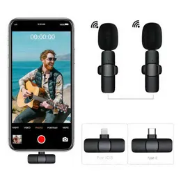 Microfones Lavalier Mikrofon Nirkabel set Mikrofon Kerah Siaran Rekaman Video Pendek Mikrofon Genggam Dikenakan Biaya Live Streaming T220916