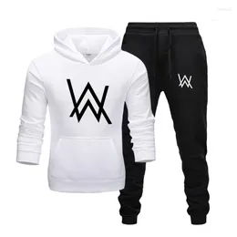 Herrsp￥r p￥ v￥ren och h￶stbokstaven tryck tv￥-stycken Fashion Women's Sportswear Hoodie Brand Pants Suit