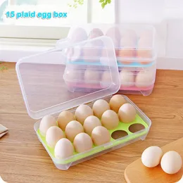 Garrafas de armazenamento Caixa de alimentos em casa Cozinha simples recipiente de ovo multiuso a ovos úteis Caixa de ovos 15
