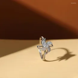 Cluster Ringe Flash Schnee Rotierende Windmühle Für Frauen Einstellbare Dating Schmuck 2022 Trend Freund Geschenk Anillos Bague Femme Großhandel