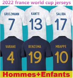 بنزيمة جيرسي لكرة القدم الفرنسية 2022 2023 MBAPPE GRIEZMANN POGBA 22 23 قمصان رجالية KIMPEMBE FEKIR مايوه قميص hommes Kante Maillots de football SIZE S-4XL