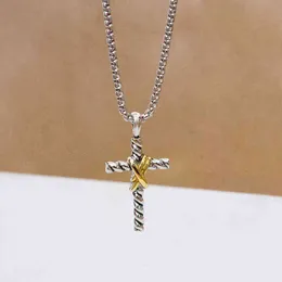 Twisted x Necklaces 925 Sterling Saiten Silber Kreuz Halskette Kette Herren Damen Designer Schmuck Schnalle Faden Anhänger Klassisch