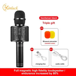 Microphones WS858 Portable Bluetooth-compatible Karaoke Microphone Wireless Professional Speaker Home KTV Handheld Microphone Dropshipping T220916
