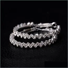 Hoop Huggie örhängen Hoop Exquisite Fashion Jewelry Diamond Earring Wedding/Engagement Round Drop Hanging 925 Sterling Sier 951 Deli Dhrlf