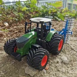 Diecast Arabalar Çiftlik Traktör Oyuncakları Kayma Mühendislik Kamyonu 1/24 Alaşım Exkavatör Römork Buldozer İnşaat Araç Model GIF Çocuk için 0915