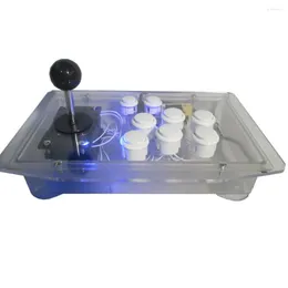 Oyun Denetleyicileri Cdragon Arcade Joystick Beyaz Kutu LED Işık USB Fighting Stick Oyun Denetleyicisi Gamepad Video PC masaüstü bilgisayarlar