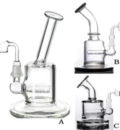 Tamanho da palma Bubbler vidros face bongudo de vidro Bong branco pequeno desenho animado bongs percolator dab rig big 14 mm articula￧￣o 10mm tubo de queimador de ￳leo