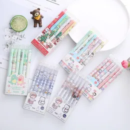 Kawaii animal natal imprensa tinta preta gel canetas ponta 0.5mm escritório criança papelaria material escolar escrever caneta esferográfica