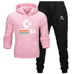 Tute da uomo Giacca sportiva Tuta con cappuccio Autunno e inverno Felpa calda in cotone Stampa di marca Casual Fitness Jogging 2 set