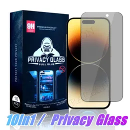 Anti-Spy Privacy Screen Protector Full limtäckning Tempererad glasfilm för iPhone 14 Pro Max 14Plus 13 12 Mini 12Pro 11 XS X XR 8 7 6 Plus med detaljhandelspaketet Fabrikspris