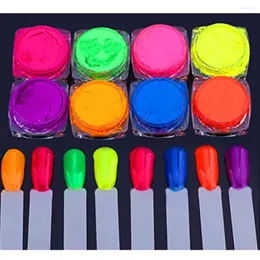 Nail Art Kits 5 ml Neonpigment Fluoreszierendes Pulver Shinny Ombre Chromstaub DIY Gelpoliermittel Maniküre Farbverlauf Glitzer Acryl Dekoration