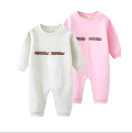 Baby Brand Rompers Autumn Winter Newborn Cotton Thicken Warm Jumpsuits Infant Letters Printed Onesies Toddler Kids Romper