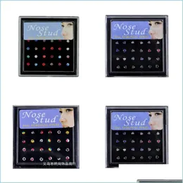 Nose Rings Studs 144 Pcs/Lot 316L Stainless Steel Womens Jewelry Nose Studs Ring Body Piercing 66 N2 Drop Delivery 2021 Dhseller2010 Dhtpf