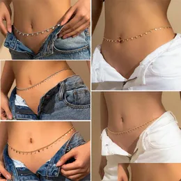 Belly Chains Geometry Tassels Belly Chains Women Originality Star Peach Heart Triangle Waist Chain Sexy Simplicity Gold Dhseller2010 Dh4Vc