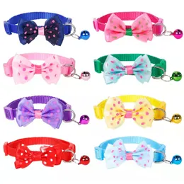 Pet Bowknot colares animais de estimação cães gato colarinha colarinho de cachorro ajustável colarinho com suprimentos de decoração de natal bell filhote th0319