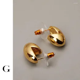 Studörhängen designer mässing metall boll för kvinnor flickor guld färg glansig vatten droppform Dainty Elegant örhänge