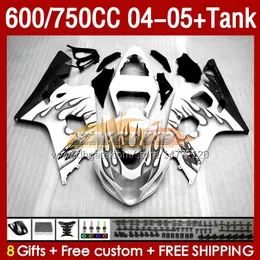 Fairings & Tank For SUZUKI GSXR-600 GSXR750 GSXR600 GSX-R600 04-05 Body 153No.140 GSXR 750CC 600 750 CC GSXR-750 K4 2004 2005 600CC 04 05 OEM Injection Fairing grey flames