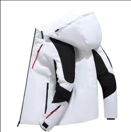 Зимняя теплое качество куртка мужская парка с большим ветропролизовым водонепроницаемым плузе размер повседневной сгущенной сгущенной белой утки одежда
