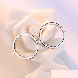 Hoop Huggie New 925 Sterling Sier Earrings Simple Dircles Stud inring for Women Jewelry Pendientes Mujer Brincos 426 Dhseller2010 Dhmra