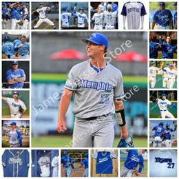 College Baseball Wears College 2022 NCAA Custom Memphi Tigers Stitched College Baseball Jersey 9 BLAKE DANIELS 10 LOGAN KOHLER 12 TYLER HARRINGTON 13 PRICE WATSON