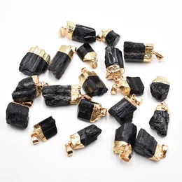 Fashion Natural Black Tourmaline Stone Chanms GhEaling Reiki Irregolare Energia grezza Chakra pendenti all'ingrosso