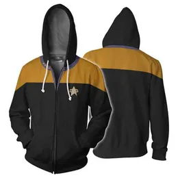 Herren Hoodies Sweatshirts Star Voyager Command Cosplay Star Come Hoodie Trek Hoodie Hochwertiger 3D-Druck Reißverschluss Frühlingsjacke Sweatshirts