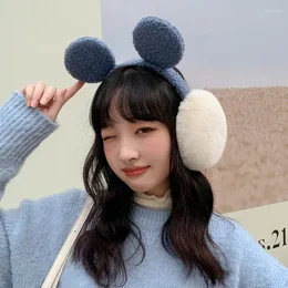 Berets Koreanische Haar Hoop Ohrenschützer Einteilige Winter Weibliche Warme Nette Student Kalte Winddichte Verdickung Bär Ohr Tasche