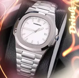スクエアシンプルダイヤルメンズウォッチ40mm日本クォーツムーブメント防水カレンダーすべての犯罪スキャンティックファインステンレス鋼限定版腕時計