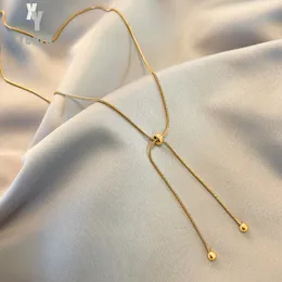 2021 nuovo design senso tirare collana regolabile in acciaio inossidabile per la semplice catena della clavicola da donna per ragazze coreane di gioielli di moda