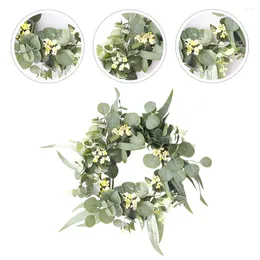 Dekorative Blumen 1pc Festival Wand Girlande Simulation Blatt Kranz Tür Anhänger für