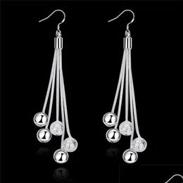 Dangle Chandelier Dangle 925 Sterling Sier Five Line Snake Chain Beads Drop Earrings For Women Engagement Fashion Wedd Dhseller2010 Dhfhr