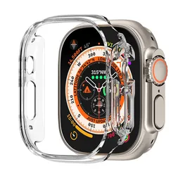 Apple Watch Ultra PCクリアオールアラウンドエッジIWATCH 49mmカバーの保護ケースをスクリーンプロテクターケースなしで見る