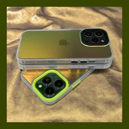 Роскошный дизайнер градиент красочные чехлы для телефона для iPhone 14 13 12 11 Pro Max x xr XS 7 8 плюс SE2 3 Прозрачные лазерные блеск.