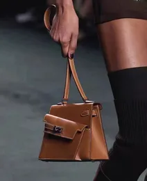 Двойная боковая дизайн настоящая кожаная сумка для плеча женщин высококачественная полностью ручная роскошная дизайнерская сумка сумки для кожи и сумочки 2331