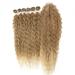 Long Wave Hair Wefts Extensions Natural and Soft Skin Weft Seamless Hairs High Temperature Synthetic Weft Bundles