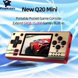 Jogadores de jogos portáteis Powkiddy Q20 Mini 2.4 polegadas IPS Screen Console de jogo retrô de 64 GB 15 000 jogos embutidos de código aberto mini-jogo console T220916