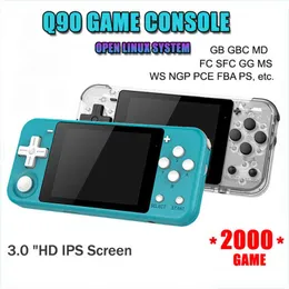 Portable Game Players Q90 Retro Game Console HD IPS Screen Screen Gameboy Handheld Console Breact-In 12 Simulator 2000 Style 3D Games PS1 Console T220916