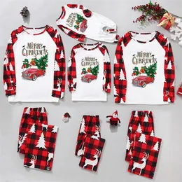 Christmas Home Clothing Pyjamas for Family Matching Set Classic Printed Plaid Sleepwear Set f￶r kvinnor/m￤n/barn/baby