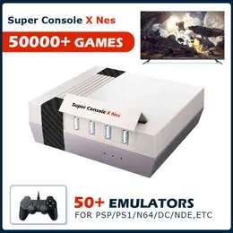 Tragbare Game-Player, klassischer Emulator, Retro-Videospielkonsolen, Super Console X Nes mit 50.000 Spielen für PSP/PS1/DC, tragbarer Game-Player, max