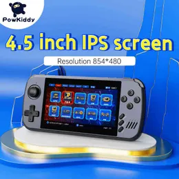 Portable Game Players POWKIDDY X45 4.5 Inch IPS Screen 854 480 Handheld Game Console ATM7051 Quad-Core A9 Children's Gifts Support Multiplayer PS1 T220916