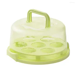 F￶rvaringsflaskor Portable Cake Box Handheld Paket Matv￤ska rosa f￤rskt beh￥llare med lock Toast Baking Supplies